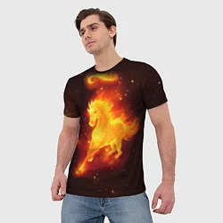 Футболка мужская Огненный конь мчится, цвет: 3D-принт — фото 2
