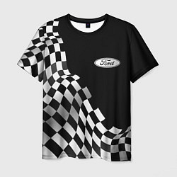 Футболка мужская Ford racing flag, цвет: 3D-принт