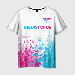 Футболка мужская The Last Of Us neon gradient style: символ сверху, цвет: 3D-принт