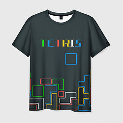 Футболка мужская Tetris neon, цвет: 3D-принт