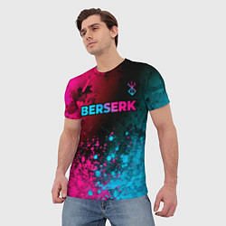 Футболка мужская Berserk - neon gradient: символ сверху, цвет: 3D-принт — фото 2