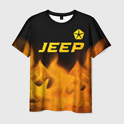 Футболка мужская Jeep - gold gradient: символ сверху, цвет: 3D-принт