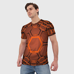 Футболка мужская Оранжевая техноброня, цвет: 3D-принт — фото 2