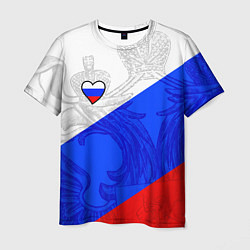 Футболка мужская Сердечко - Россия, цвет: 3D-принт