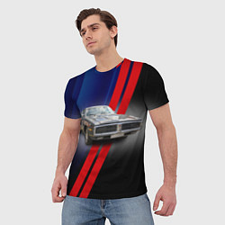 Футболка мужская Американский маслкар Dodge Charger, цвет: 3D-принт — фото 2