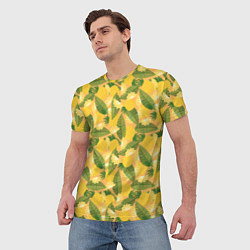 Футболка мужская Летний паттерн с ананасами, цвет: 3D-принт — фото 2