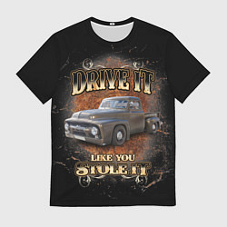 Футболка мужская Хот род на базе машины 50-х годов Ford F-100, цвет: 3D-принт