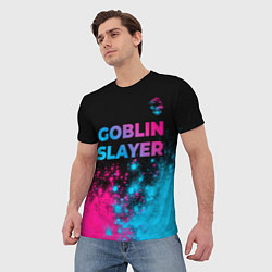 Футболка мужская Goblin Slayer - neon gradient: символ сверху, цвет: 3D-принт — фото 2