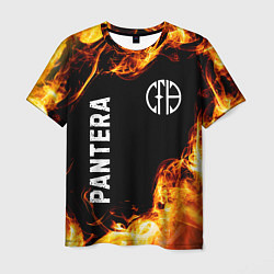 Футболка мужская Pantera и пылающий огонь, цвет: 3D-принт
