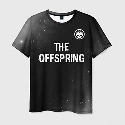 Футболка мужская The Offspring glitch на темном фоне: символ сверху, цвет: 3D-принт