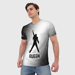 Футболка мужская Queen glitch на светлом фоне, цвет: 3D-принт — фото 2