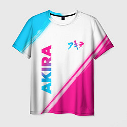 Футболка мужская Akira neon gradient style: надпись, символ, цвет: 3D-принт