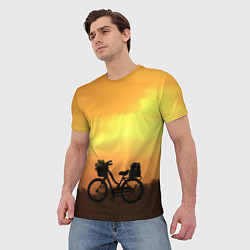 Футболка мужская Велосипед на закате, цвет: 3D-принт — фото 2