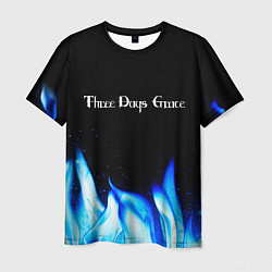Футболка мужская Three Days Grace blue fire, цвет: 3D-принт