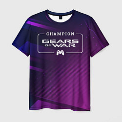 Футболка мужская Gears of War gaming champion: рамка с лого и джойс, цвет: 3D-принт