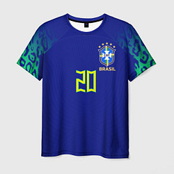 Футболка мужская Винисиус Жуниор ЧМ 2022 сборная Бразилии гостевая, цвет: 3D-принт