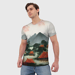 Футболка мужская Китайская деревня, цвет: 3D-принт — фото 2