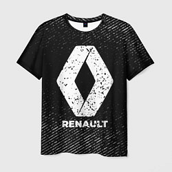 Футболка мужская Renault с потертостями на темном фоне, цвет: 3D-принт