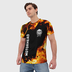 Футболка мужская Motorhead и пылающий огонь, цвет: 3D-принт — фото 2