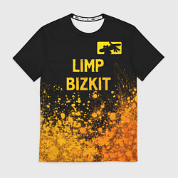 Футболка мужская Limp Bizkit - gold gradient: символ сверху, цвет: 3D-принт