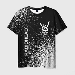 Футболка мужская Radiohead и рок символ на темном фоне, цвет: 3D-принт