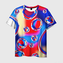 Футболка мужская Объемные цветные пузыри, цвет: 3D-принт