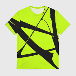 Футболка мужская Звезда - лаймовый и черный - Хуф и Ся - дополнение, цвет: 3D-принт