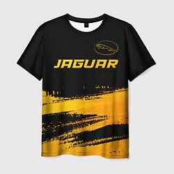 Футболка мужская Jaguar - gold gradient: символ сверху, цвет: 3D-принт