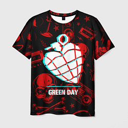 Футболка мужская Green Day rock glitch, цвет: 3D-принт