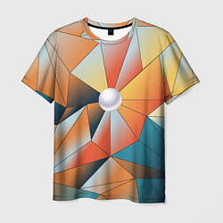 Футболка мужская Жемчужина - градиент из полигональных треугольнико, цвет: 3D-принт