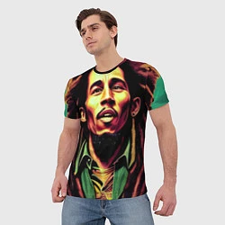 Футболка мужская Digital Art Bob Marley in the field, цвет: 3D-принт — фото 2