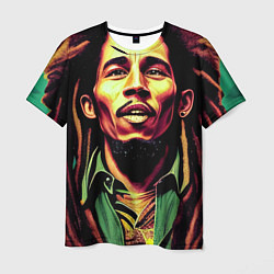Футболка мужская Digital Art Bob Marley in the field, цвет: 3D-принт