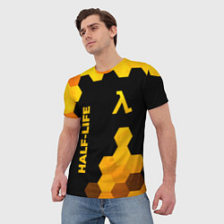 Футболка мужская Half-Life - gold gradient: надпись, символ, цвет: 3D-принт — фото 2