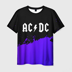 Футболка мужская AC DC purple grunge, цвет: 3D-принт