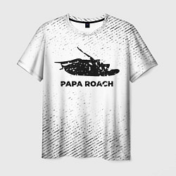 Футболка мужская Papa Roach с потертостями на светлом фоне, цвет: 3D-принт