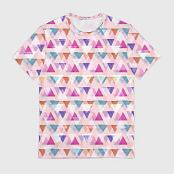 Футболка мужская Цветные треугольники, цвет: 3D-принт