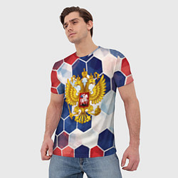 Футболка мужская Герб России объемные плиты, цвет: 3D-принт — фото 2