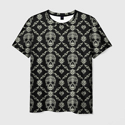 Футболка мужская Узор с черепами Pattern with skulls, цвет: 3D-принт