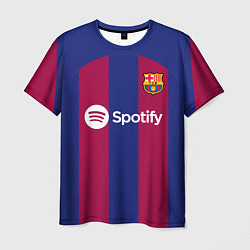 Футболка мужская ФК Барселона форма 2324 домашняя, цвет: 3D-принт