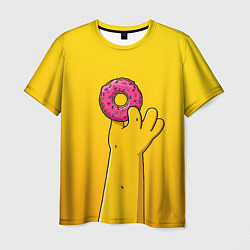 Футболка мужская Гомер и пончик, цвет: 3D-принт