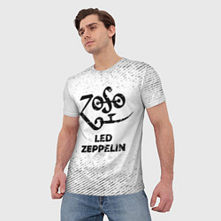 Футболка мужская Led Zeppelin с потертостями на светлом фоне, цвет: 3D-принт — фото 2