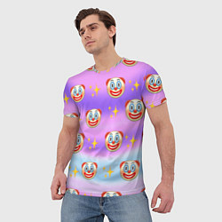 Футболка мужская Узор с Клоунами, цвет: 3D-принт — фото 2