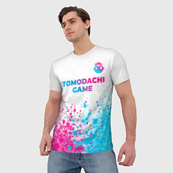 Футболка мужская Tomodachi Game neon gradient style: символ сверху, цвет: 3D-принт — фото 2