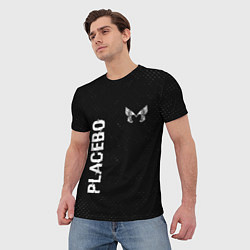 Футболка мужская Placebo glitch на темном фоне: надпись, символ, цвет: 3D-принт — фото 2