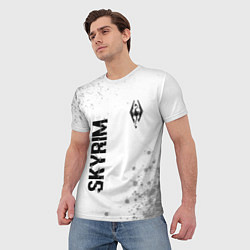 Футболка мужская Skyrim glitch на светлом фоне: надпись, символ, цвет: 3D-принт — фото 2