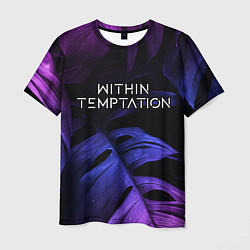 Футболка мужская Within Temptation neon monstera, цвет: 3D-принт