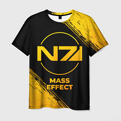 Футболка мужская Mass Effect - gold gradient, цвет: 3D-принт