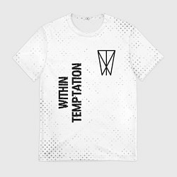 Футболка мужская Within Temptation glitch на светлом фоне: надпись,, цвет: 3D-принт