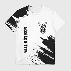 Футболка мужская Fall Out Boy и рок символ на светлом фоне, цвет: 3D-принт