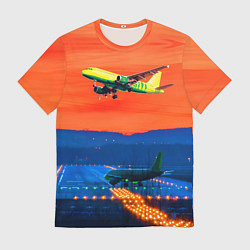 Футболка мужская Боинг 737 на взлете, цвет: 3D-принт